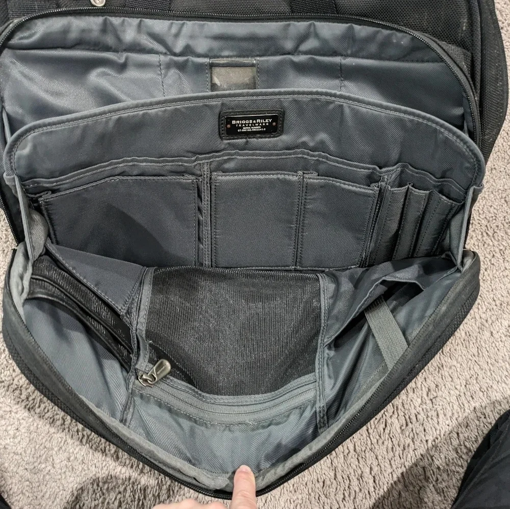 Briggs Riley Black Nylon Briefcase Laptop‎ Bag Business Travel Messenger